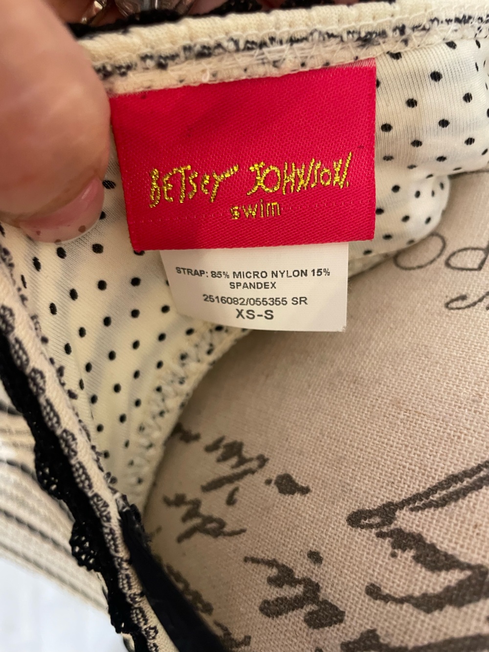Betsey Johnson XS Small Pinstripe Slip Dress Crochet Trim Heart Hardware Y2K - Picture 10 of 11